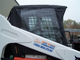 skid steer cab cover laid out