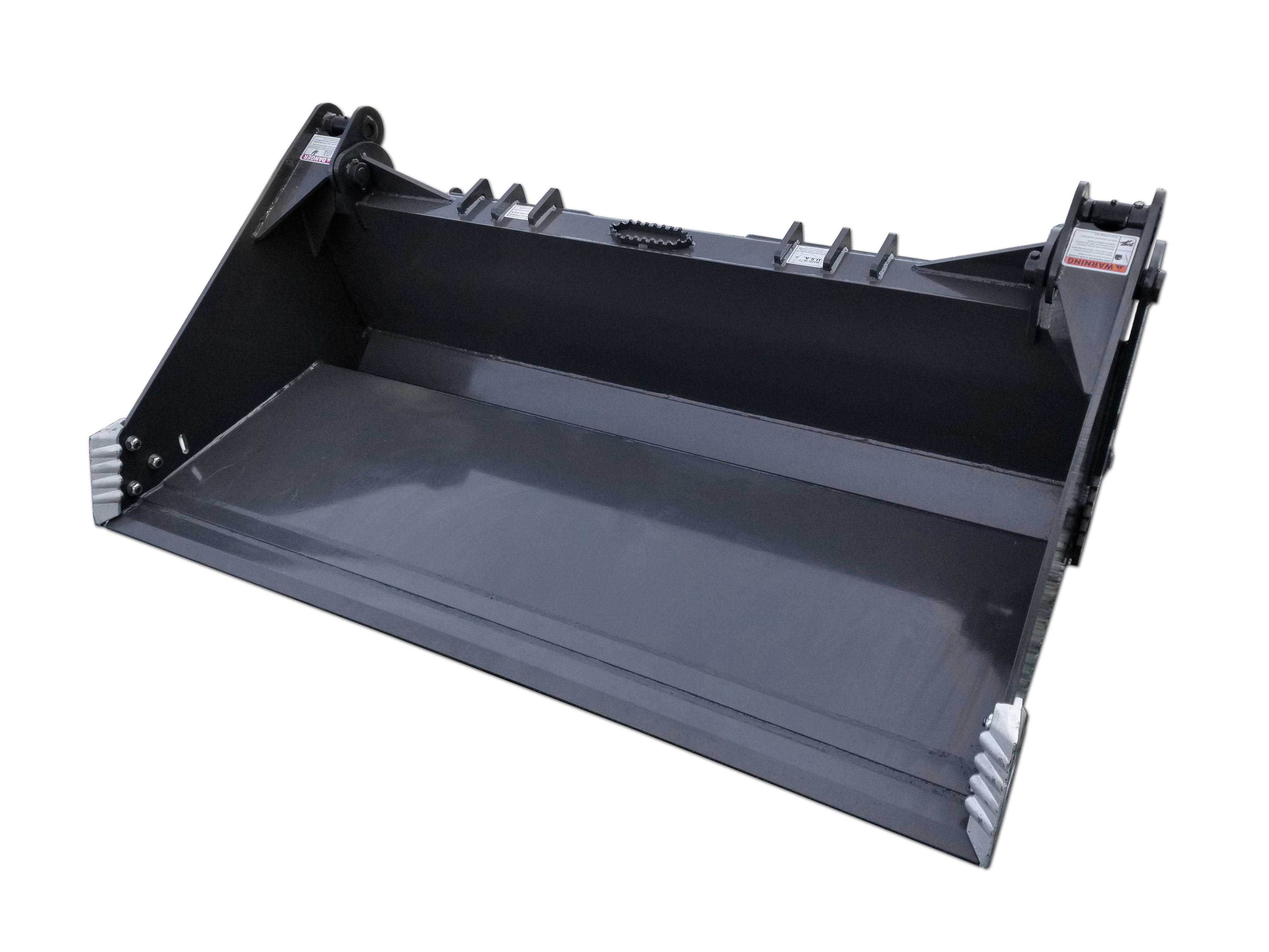 white background product photo of a cid skid steer 4-in-1 bucket attachment