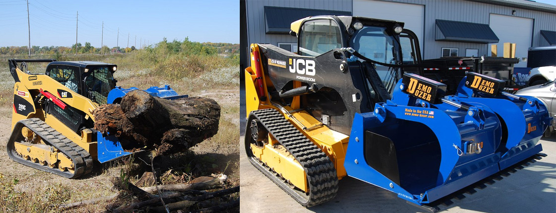 The Demo-Dozer is a multi-functional Skid Steer Grapple that is able to do tasks that usually require 6 or 8 individual attachments