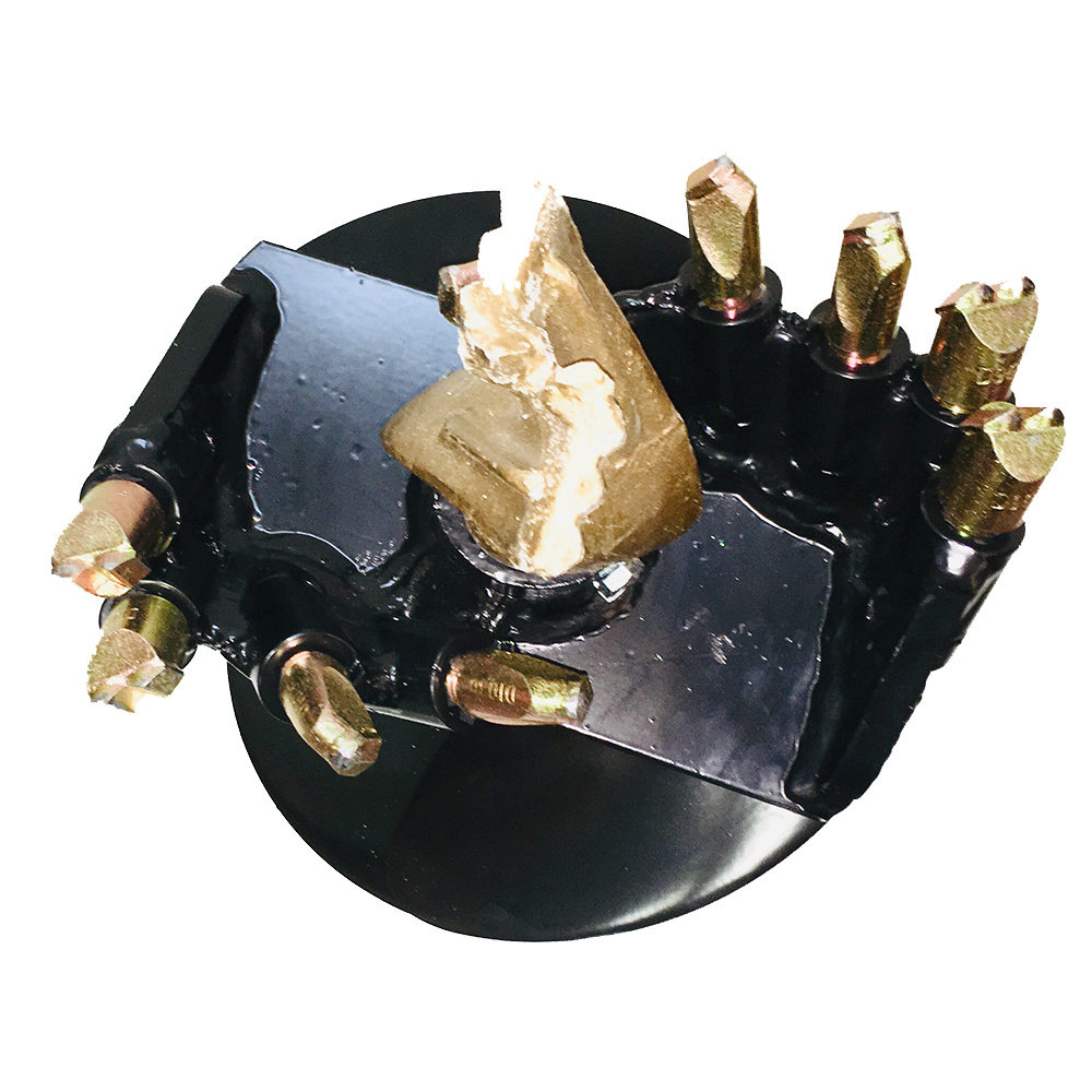 top view white background photo of a digga skid steer combination earth and rock auger bit