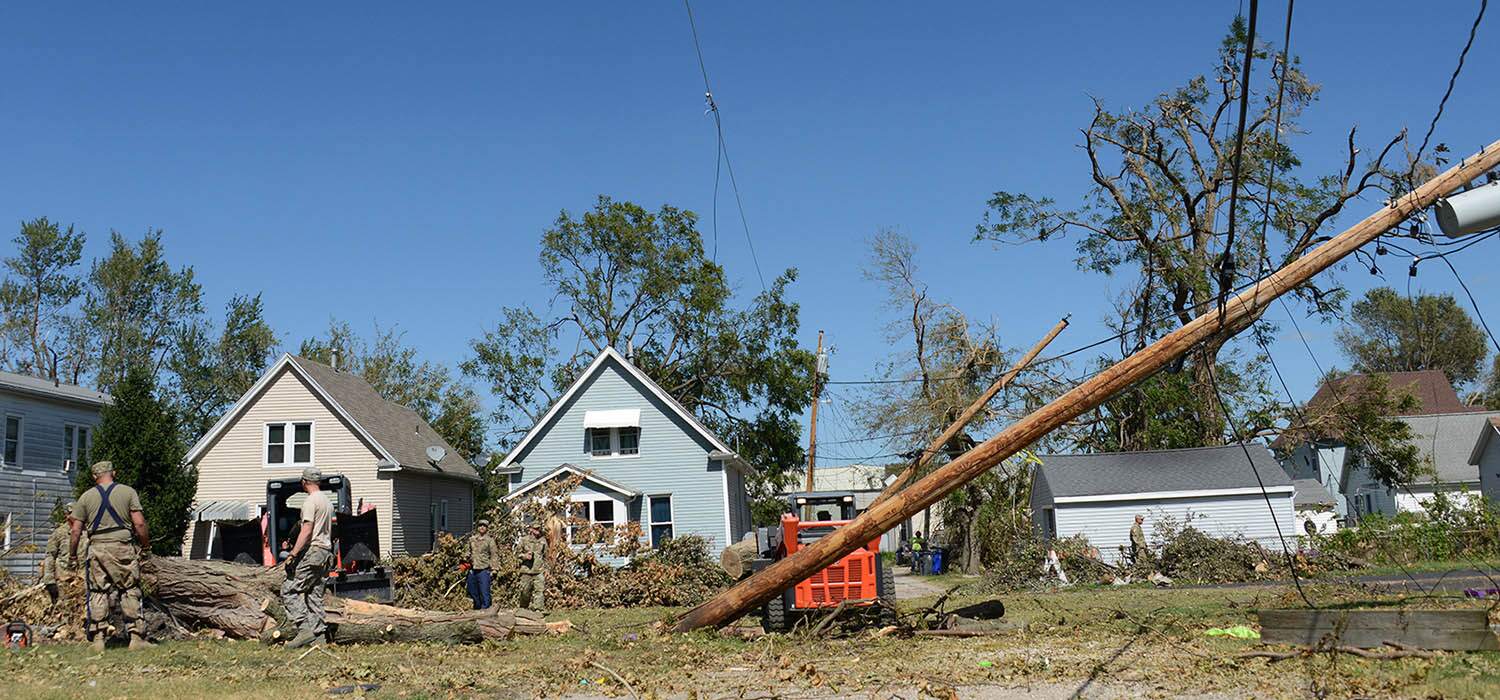 Effects of Derecho storm in Midway, Iowa. 