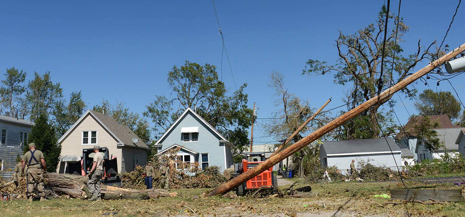 Effects of Derecho storm in Midway, Iowa. 