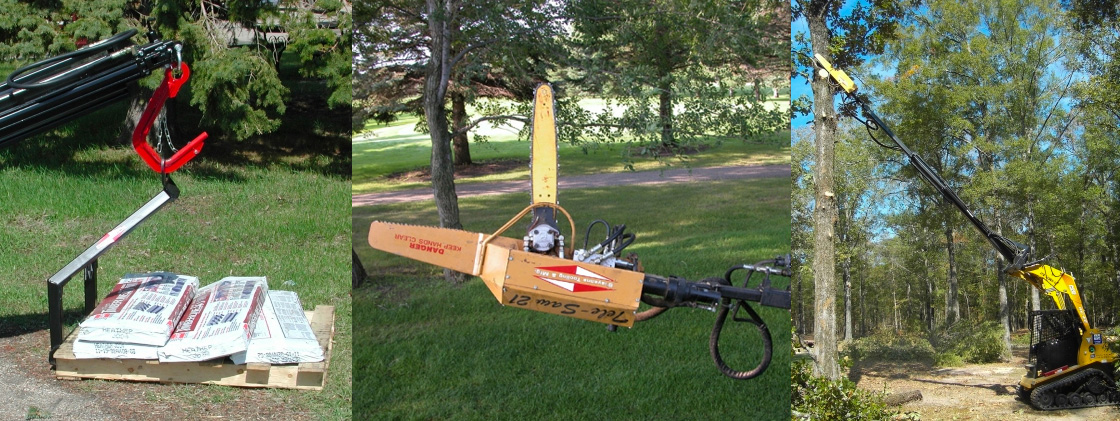 Shop all of Sheyenne's incredible Skid Steer attachments including Tele-Saw and Teleboom